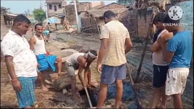 अलौली: पनपीवी गांव में ग्रामीणों के द्वारा किया गया साफ सफाई एवं जल निकासी