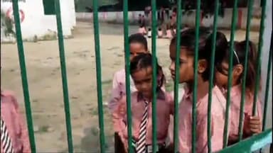 हर्रैया: दीवाल फांदकर स्कूल जाने को मजबूर है छात्र,प्राथमिक विद्यालय भगवानपुर का है मामला