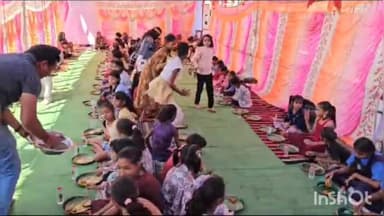 पेण्ड्रा: दुर्गा चौक पेंड्रा में सप्तमी के अवसर पर कन्या पूजन के साथ ही कराया कन्या भोजन