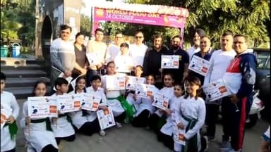 जगाधरी: रोटरी क्लब द्वारा नेहरू पार्क से 2 किलोमीटर की दौड़ लगाकर मनाया गया इंटरनेशनल पोलियो दिवस