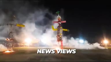 #सूरतगढ़-दशहरा आयोजन में हुआ अजीब वाकया/ 3 प्रयास के बाद हो पाया पुतले का दहन/ दो बार पुतले में नहीं लग पाई अग्नि/ आखिरका