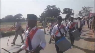 कनवास: राष्ट्रीय स्वयंसेवक संघ ने कनवास में कदम ताल के साथ निकाला पथ संचलन, एकता का किया आह्वान