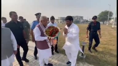 सिरसा: मुख्यमंत्री मनोहर लाल सिरसा एयरफोर्स स्टेशन पहुंचे, भाजपा नेताओं ने किया भव्य स्वागत