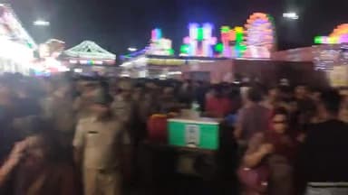 कोटा दशहरा मैदान में कर रही पुलिस प्रशासन कर रही सुरक्षा