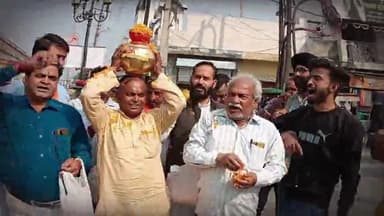 धनौरा: "बजरंग दल की कलश यात्रा: गजरौला चोपले में भव्य स्वागत" #jhpnews #janhitpralshnews @jhpnews.in