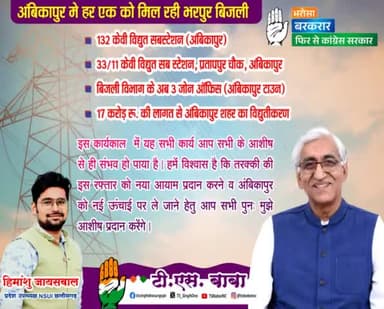 अंबिकापुर में हर एक को मिल रही भरपूर बिजली