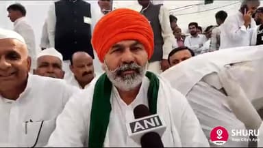 # शामली #में धरना प्रदर्शन पर बैठे ###भारतीय# #किसान यूनियन# की राष्ट्रीय प्रधान राकेश #टिकैत #गन्ने का भुगतान न करने पर