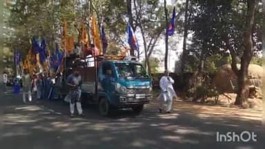 पेण्ड्रा: सोमवार को पेंड्रा में निकाली गई खाटू श्याम की शोभा यात्रा, ध्वज लेकर चले श्याम भक्त