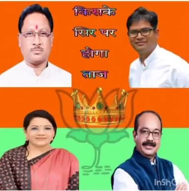 CG, में किसके सिर पर सजेगा ताज CM,पद की दौड़ में विष्णु देव साय ,अरुण साव ओपी चौधरी और रेणुका सिंह का नाम चर्चा में