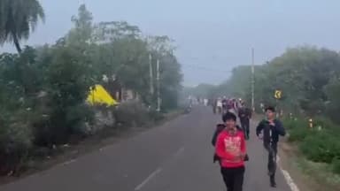 सुनेल: कस्बे के झालरापाटन बाईपास रोड पर स्वस्थ्य व सद्भावना की थीम पर मैराथन दौड़ का किया गया आयोजन