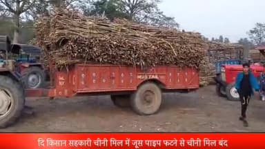 पूरनपुर: दि किसान सहकारी चीनी मिल में जूस पाइप फटने से चीनी मिल बंद किसान परेशान