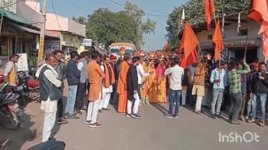 पन्ना: राम लाल जन्मभूमि अयोध्या से आए अक्षर कलश को लेकर सिमरिया नगर में नागरिकों द्वारा निकाली शोभायात्रा