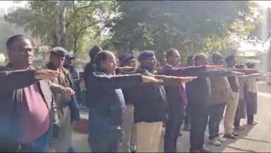 दमोह: सुशासन दिवस के अवसर पर पुलिस अधीक्षक कार्यालय में शपथ ग्रहण के साथ दिलाई गई सुशासन दिवस की शपथ