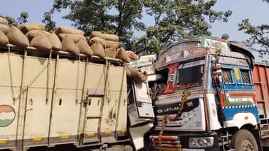 बिलाईगढ़ क्षेत्र के ग्राम भटगांव के पास दो ट्रक आपस में टकराए