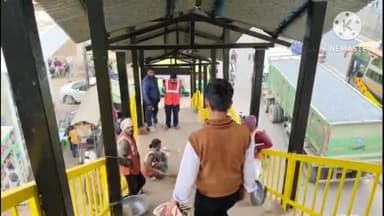 धौलपुर: केंद्रीय बस स्टैंड के पास स्थित फुट ओवर ब्रिज से एनएचएआई द्वारा हटवाया गया अतिक्रमण