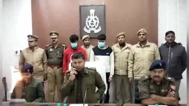 मथुरा: रिफाइनरी पुलिस की 3 लुटेरे बदमाशों के साथ हुई मुठभेड़; 1 के पैर में लगी गोली 2 गिरफ्तार; अवैध असलहा, कारतूस व बाइक बरामद