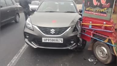 मथुरा: जय गुरुदेव पेट्रोल पंप के समीप तीन वाहनों में हुई टक्कर, एक महिला हुई घायल