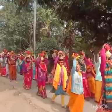 कलेर: मसूदा में देवी मंदिर के प्राण प्रतिष्ठा को लेकर मधुश्रवां से किया गया जल भरी