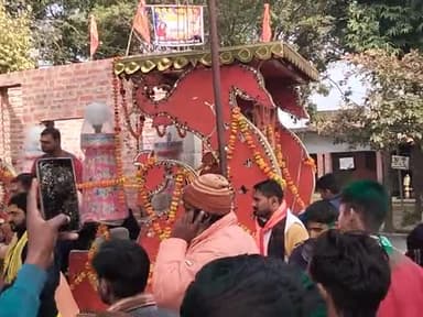 सलोन: श्री राम की प्राण-प्रतिष्ठा के दौरान पूरे शिव गुलाम में भगवान शिव की निकाली गई शोभायात्रा#डीह रायबरेली#