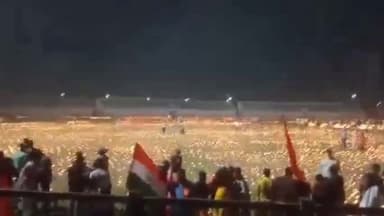 राजनांदगांव: श्री राम की प्राण प्रतिष्ठा के अवसर पर राजनांदगांव शहर के दिग्विजय स्टेडियम में जलाए गए 5 लाख दीये, सांसद रहे मौजूद