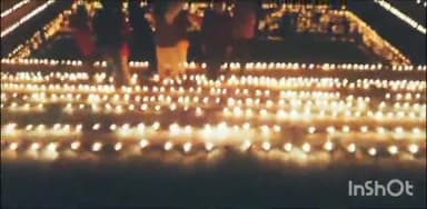 नबीनगर: राम मंदिर प्राण प्रतिष्ठा को लेकर बेरी गांव स्थित भूरहा मंदिर तालाब पर ग्रामीणों ने जलाए 5100 दीपक