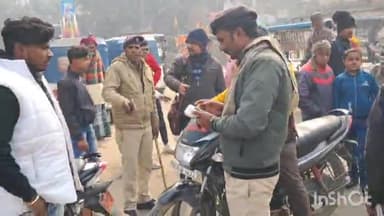 सासाराम: सासाराम के पोस्ट ऑफिस चौराहे पर सड़क सुरक्षा अभियान के तहत लगाया गया वहां जांच अभियान