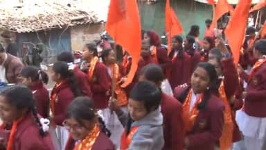 कांके: रांची के चुटिया में सरस्वती शिशु मंदिर की तरफ से निकली गई भव्य शोभा यात्रा, जय श्री राम के लगे नारे