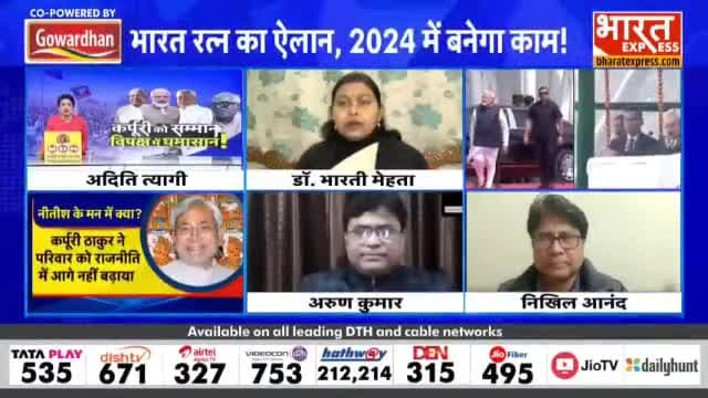 (भाग-01) "कर्पूरी ठाकुर जी को सम्मान और विपक्ष में घमासान" ..... भारत एक्सप्रेस न्यूज़ चैनल पर डिबेट का एक अंश। #KarpooriThakur