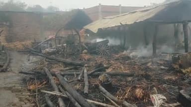 इकौना: राजापुर में अज्ञात कारणों से लगी आग में एक मवेशी की जलकर हुई मौत, एक मवेशी व एक बुजुर्ग झुलस कर घायल