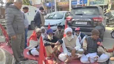 करनाल: सेक्टर-12 लघु सचिवालय के सामने अखिल भारतीय खेत मजदूर यूनियन ने मांगों को लेकर दिया धरना