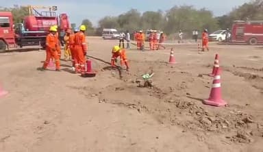 मारवाड़ जंक्शन: मारवाड़ जंक्शन निम्बली गांव में हिंदुस्तान पैट्रोलियम लिमिटेड ने की मार्क ड्रील लिया तैयारीओ का जायजा