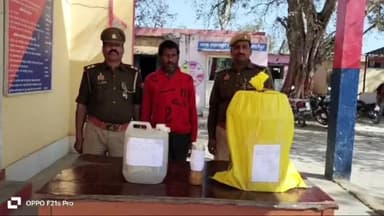 शाहजहांपुर: थाना मदनापुर पुलिस ने रहदेवा गांव में अवैध शराब बनाते एक आरोपी को किया गिरफ्तार, शराब और लहन बरामद