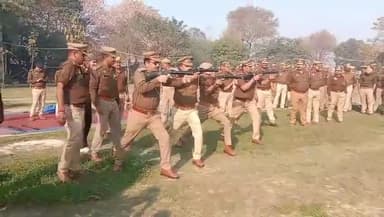 भदोही: मूसीलाटपुर में पुलिस विभाग के द्वारा दंगा नियंत्रण को लेकर किया गया पूर्वाभ्यास