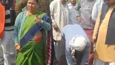 रसूलाबाद: एमएलए पूनम शंखवार ने विषधन मार्ग से गंभीरा तक हो रहे सड़क निर्माण कार्य का किया निरीक्षण, घटिया डामरीकरण पर जताई नाराजगी