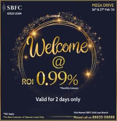 SBFC FINANCE Gold LOAN 
contact 9304864216