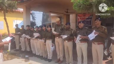 बीरपुर: बिहार पुलिस सप्ताह के अन्तर्गत बीरपुर थाना के पुलिस पदाधिकारियों व कर्मियों ने पांच प्रण की ली शपथ
