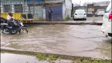 मुलाना: मुलाना क्षेत्र में हुई बारिश से दोसडका में NH 344 की सर्विस लेन पर आया पानी, वाहन चालकों की बढ़ी परेशानी