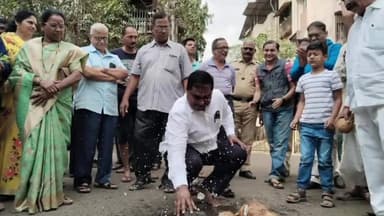 अंबरनाथ: आमदार बालाजी किणीकर यांच्या निधीतून वडवली सेक्शन परिसरात रस्त्याच्या काँक्रिटीकरण कामाचे भूमिपूजन