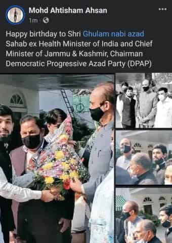 Happy birthday to Shri Ghulam nabi azad  Sahab