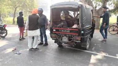 ज्ञानपुर: सिंहपुर में तेज रफ्तार टेंपो पलटी, गाड़ी में सवार महिला सहित दो लोग गंभीर रूप से हुए घायल