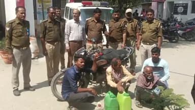करछना: कैथी गांव से 35 लीटर अवैध कच्ची शराब व 1 बाइक के साथ 4 अभियुक्तों को करछना पुलिस व आबकारी विभाग की टीम ने किया गिरफ्तार