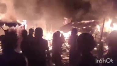 हरलाखी: कमतौल गांव में गैस सिलेंडर ब्लास्ट होने से 5 घरों में लगी आग, हुआ भारी नुकसान