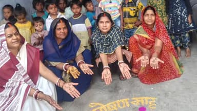 हसनपुरा: हसनपुरा में मेहंदी व रंगोली का आयोजन कर मतदाताओं को किया जागरूक