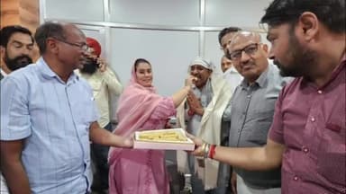 ਸੰਗਰੂਰ: ਸੰਗਰੂਰ ਵਿਧਾਇਕ ਨਰਿੰਦਰ ਕੌਰ ਭਰਾਜ ਵੱਲੋਂ ਨਵ ਨਿਯੁਕਤ ਪ੍ਰਧਾਨ ਆੜਤੀ ਐਸੋਸੀਏਸ਼ਨ ਸੈਸ਼ਨ ਕੁਮਾਰ ਦਾ ਸਵਾਗਤ ਅਤੇ ਮੂੰਹ ਮਿੱਠਾ ਕਰਵਾਇਆ