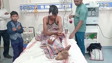 गणेशपुर मोड़ के समीप राष्ट्रीय राजमार्ग 43 पर अनियंत्रित हुई मोटरसाइकिल, वाहन चालक को आई गंभीर चोट