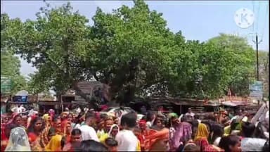 गुठनी: मिश्रौली गांव में नौ दिवसीय शतचंडी रुद्रमहायज्ञ को लेकर निकाली गई भव्य कलशयात्रा