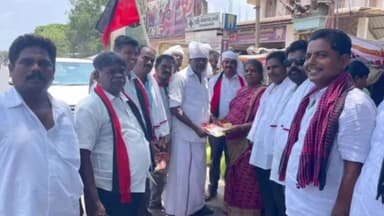 பண்ருட்டி: இண்டியா கூட்டணி வேட்பாளர் விஷ்ணு பிரசாத்திற்கு நகர்மன்ற தலைவர் ராஜேந்திரன் தலைமையில் 28,29,20 ஆகிய வார்டுகளில் தீவிர வாக்கு சேகரிப்பில் ஈடுபட்டனர்