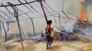 जमुनहा: रामदीन पुरवा में फूस के मड़हे मे शार्ट सर्किट से लगी आग, एक भैस व एक बकरी की हुई मौत