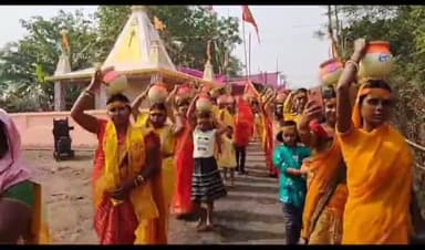 धनबाद/केंदुआडीह: श्री श्री1008 हनुमान प्राण प्रतिष्ठा के साथ आरंभ हुआ पांच दिवसीय कार्यक्रम पुटकी के कच्छी बलिहारी से निकल गया शोभायात्रा