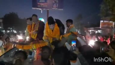 #भाजपा #उम्मीदवार बनने के बाद पहली बार #देवरिया पहुचे शशांक मणि का हुआ #जोरदार #स्वागत।